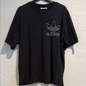 Adidas Men's Black Tee with Trefoil Logo